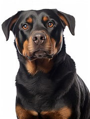 Rottweiler Studio Shot on Clear Isolated Background, Generative AI