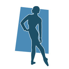 Silhouette of a female ballet dancer in action pose. Silhouette of a ballerina girl dancing pose.
