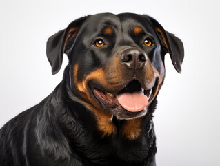 Obraz premium Rottweiler Studio Shot on Clear Isolated Background, Generative AI
