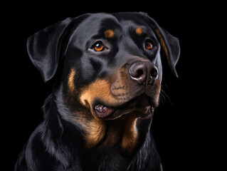 Fototapeta premium Rottweiler Studio Shot on Clear Isolated Background, Generative AI