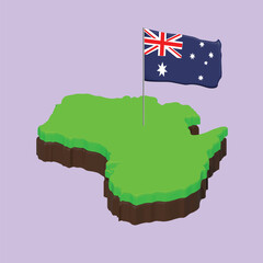 Happy Australia day concept. Realistic 3d object cartoon style. Vector colorful illustration.