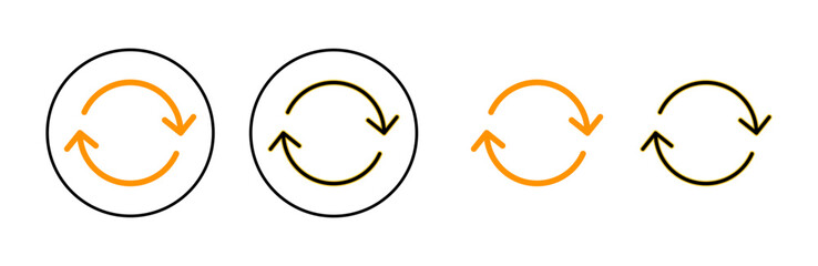 Refresh icon set for web and mobile app. Reload sign and symbol. Update icon.