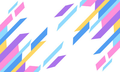 Cute colorful pastel border line shape flat illustration