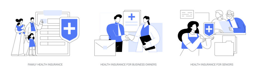 Health insurance isolated cartoon vector illustrations se