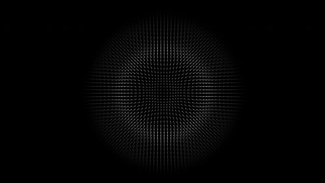 Dotted ripples on the surface. Radio wave abstract motion background. FUI, HUD. Seamless loop.