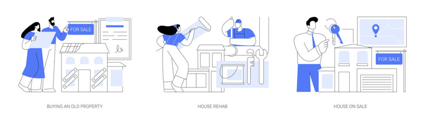 House flipping isolated cartoon vector illustrations se