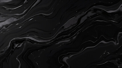 black marbled texture, smooth glossy finish, black background, water color splash mark, abstract, background, wallpaper, website, design, header - obrazy, fototapety, plakaty