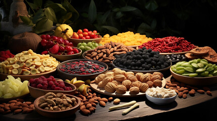 Fototapeta premium dried fruits and nuts