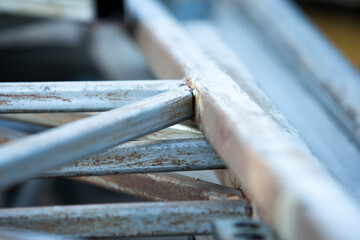 close up of steel rod in construction site