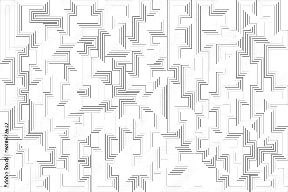 Poster abstract of background vector. design labyrinth of line black on white background. design print for 