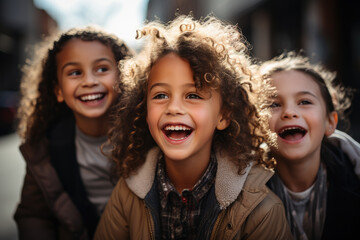 Fototapeta premium Happy young mixed race child