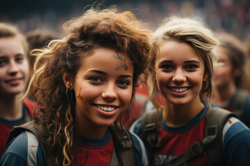 Fototapeta premium Picture of beautifule teenage girl after game