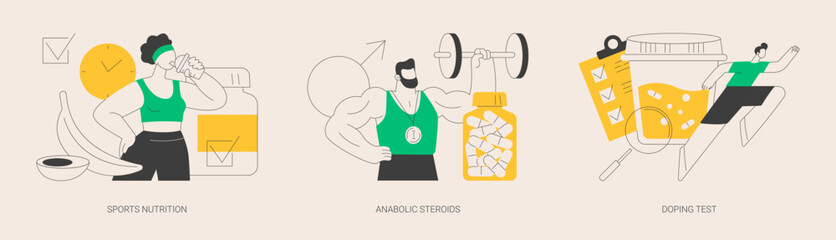 Sports supplements abstract concept vector illustrations. - obrazy, fototapety, plakaty