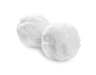 Balls of clean cotton wool isolated on white