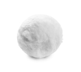 Ball of clean cotton wool isolated on white