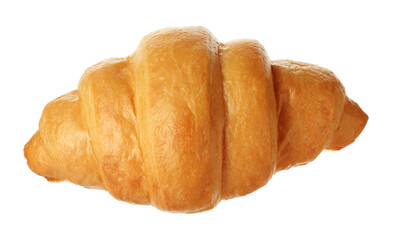 One delicious fresh croissant isolated on white