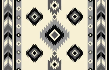 Papier Peint photo Style bohème Ethnic tribal Aztec black and white background.  tribal arrow pattern, folk embroidery, tradition geometric Aztec ornament. Tradition Native and Navaho design for fabric, textile, print, rug, paper