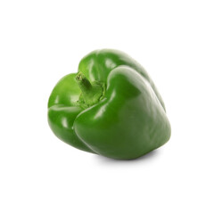 Fresh green bell pepper isolated on white background