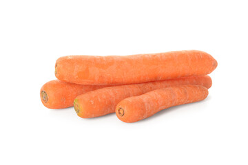 Fresh carrots isolated on white background