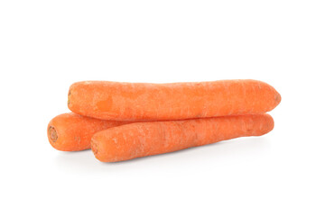 Fresh carrots isolated on white background