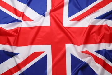 Flag of United Kingdom as background, top view. National symbol