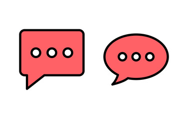Chat icon set illustration. speech bubble sign and symbol. comment icon. message