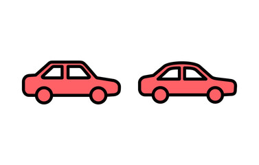 Car icon set illustration. car sign and symbol. small sedan