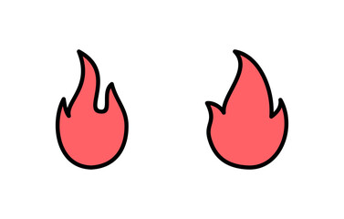 Fire icon set illustration. fire sign and symbol