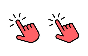 Hand click icon set illustration. pointer sign and symbol. hand cursor icon