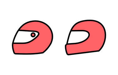 Helmet icon set illustration. Motorcycle helmet sign and symbol. Construction helmet icon. Safety helmet