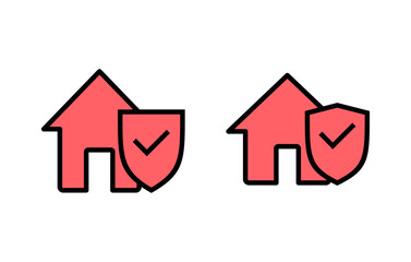 home insurance icon set illustration. home protection sign and symbol