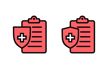 Medical insurance icon set illustration. health insurance sign and symbol
