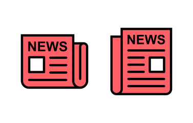 Newspaper icon set illustration. news paper sign and symbolign