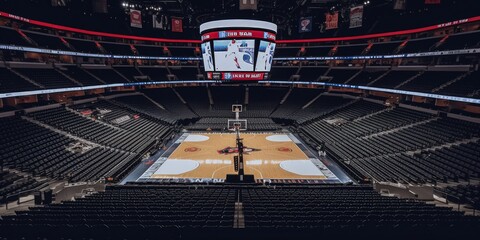 Obraz premium The biggest Basketball court arena stadium. Sport arena