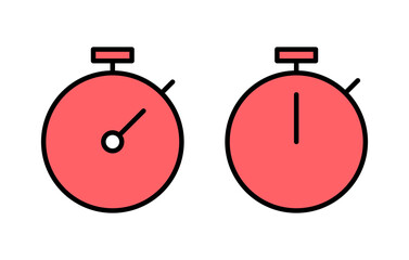 stopwatch icon set illustration. Timer sign and symbol. Countdown icon. Period of time