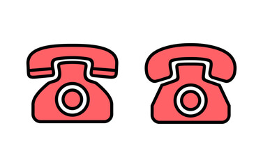 Telephone icon set illustration. phone sign and symbol