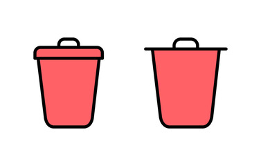 Trash icon set illustration. trash can icon. delete sign and symbol.