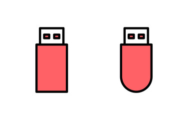 Usb icon set illustration. Flash disk sign and symbol. flash drive sign.