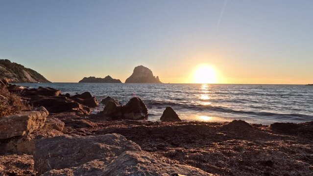 Timelapse of the sunset at Es Vedra Island Ibiza