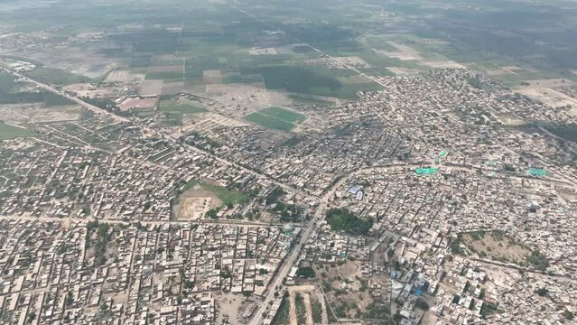 Darul Uloom Hussainia vicinity, Sindh, Pakistan Aerial top view
