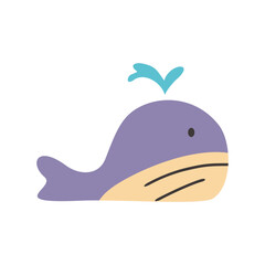 Whale Flat Illustration
