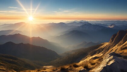 A sunrise view from the top of the mountain.