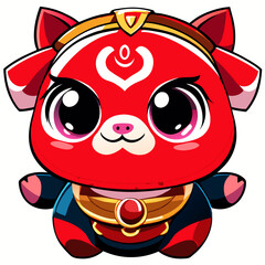 Pig , Cute , Big eye , animal Body , Model Chibi