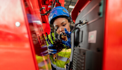 Robotic electrician trainee mastering STEM education to enhance efficiency in manipulating,...