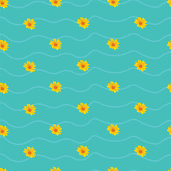 beautifull yellow daisy seamless pattern