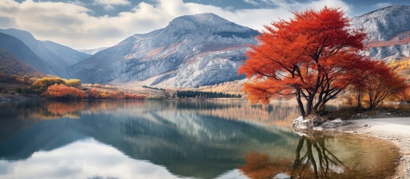 Nature's romance captured in Lake Scanno, Apennines mountains, Abruzzo, Italy
