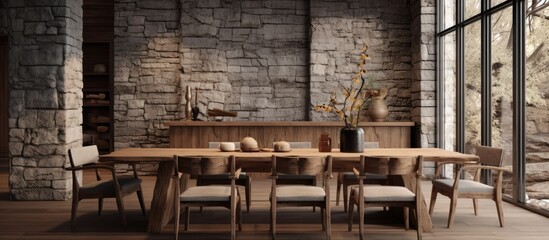 Authentic interior for dining and living spaces - obrazy, fototapety, plakaty