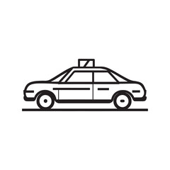 line illustration of taxi car icon