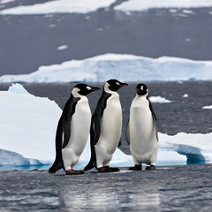 Obraz premium penguins in antarctica