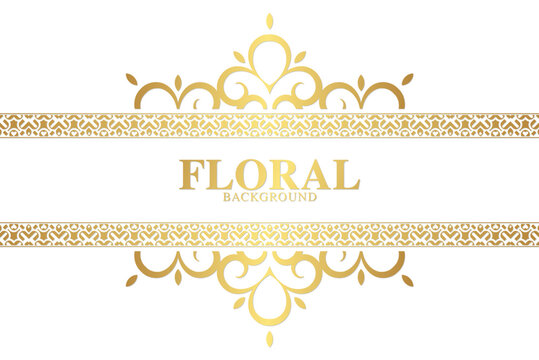 Floral background golden banner design